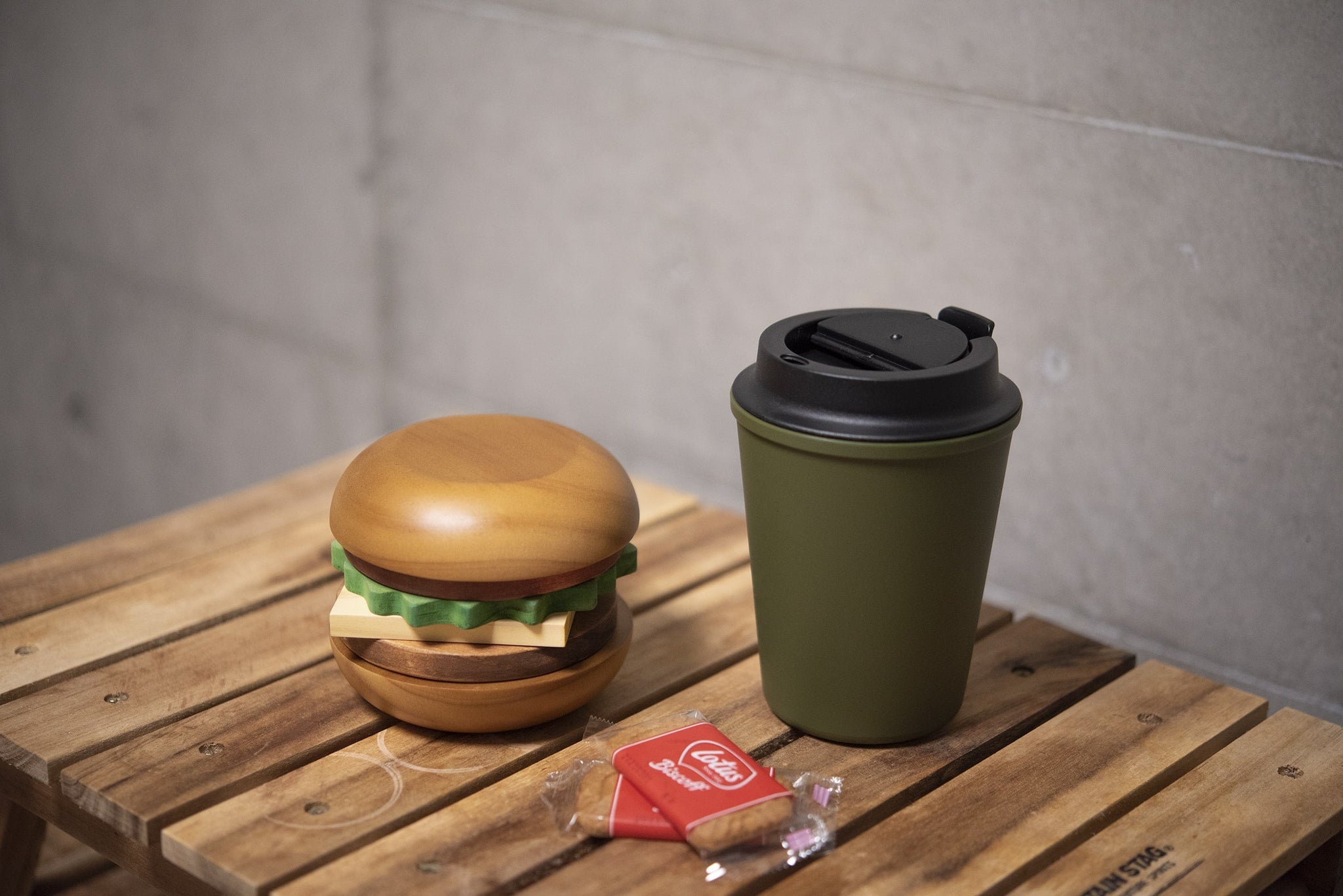 【断捨離中】BIGバーガー ハンバーガー コースター 未使用 3個セット ハンバーガー気分のコースターセット – HATCH